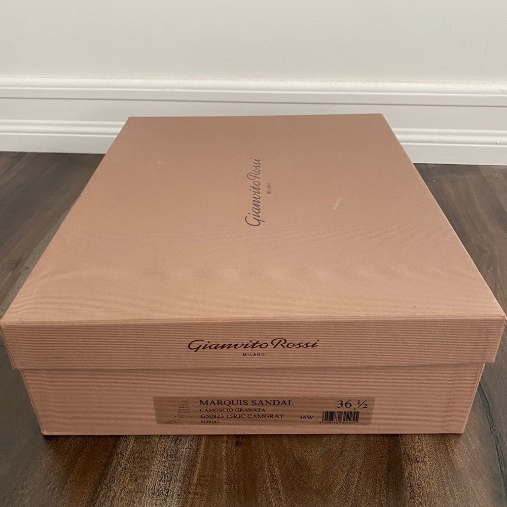 GIANVITO ROSSI STRAPPY SUEDE PEEP TOE PUMPS - Picture 6 of 8